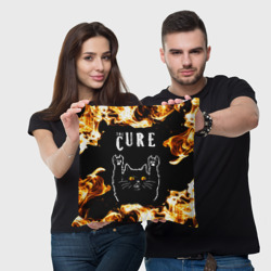 Подушка 3D The Cure рок кот и огонь - фото 2