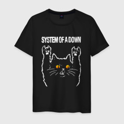 Мужская футболка хлопок System of a Down rock cat