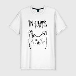 Мужская футболка хлопок Slim In Flames - rock cat