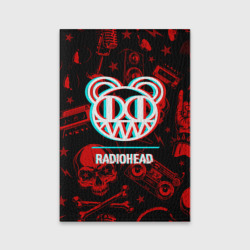 Обложка для паспорта матовая кожа Radiohead rock glitch