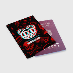 Обложка для паспорта матовая кожа Radiohead rock glitch - фото 2