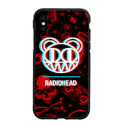 Чехол для iPhone XS Max матовый Radiohead rock glitch
