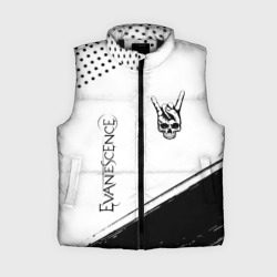 Женский жилет утепленный 3D Evanescence и рок символ на светлом фоне