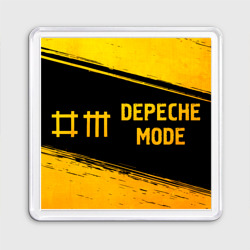 Магнит 55*55 Depeche Mode - gold gradient: надпись и символ