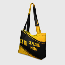 Пляжная сумка 3D Depeche Mode - gold gradient: надпись и символ - фото 2