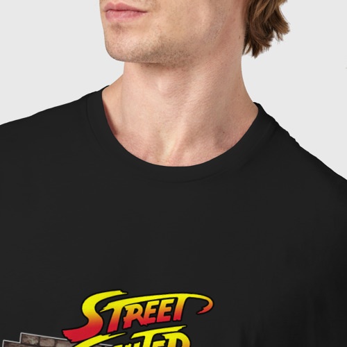Мужская футболка хлопок с принтом Уличный Боец Начало, фото #4