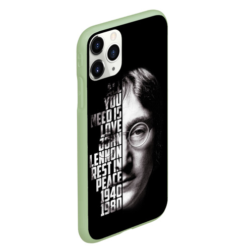 Чехол для iPhone 11 Pro матовый Джон Леннон легенда, цвет салатовый - фото 3