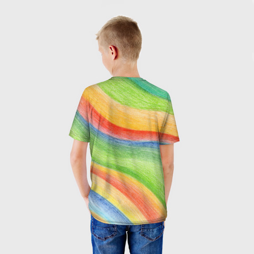 Детская футболка 3D Абстрактная разноцветная графика, цвет 3D печать - фото 4