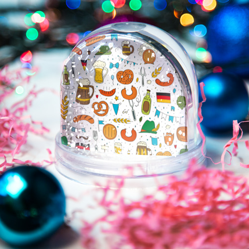 Игрушка Снежный шар Октоберфест - цветной дудл - фото 3