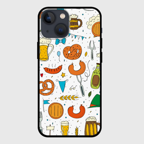 Чехол для iPhone 13 mini Октоберфест - цветной дудл