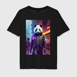 Мужская футболка хлопок Oversize Панда-босс на своём районе - Пекин