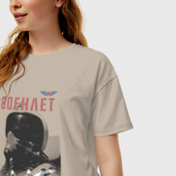 Женская футболка хлопок Oversize Военлет - фото 2