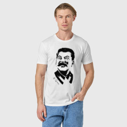 Мужская футболка хлопок Сталин чб - фото 2