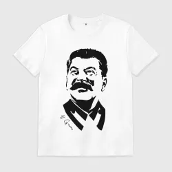 Мужская футболка хлопок Сталин чб