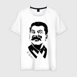 Мужская футболка хлопок Сталин чб