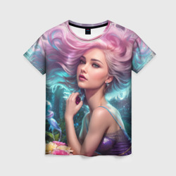 Женская футболка 3D Девушка фея Виолетта