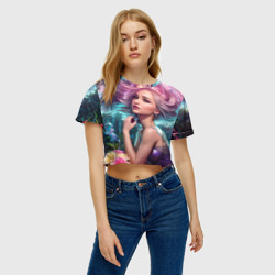 Женская футболка Crop-top 3D Девушка фея Виолетта - фото 2