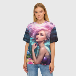 Женская футболка oversize 3D Девушка фея Виолетта - фото 2