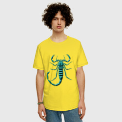Мужская футболка хлопок Oversize Синий скорпион - фото 2