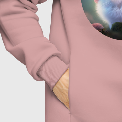 Мужское худи Oversize хлопок Котенок-гриб, цвет пыльно-розовый - фото 8