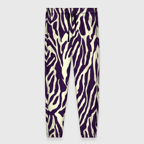 Женские брюки 3D с принтом Полоска зебры, вид спереди #2