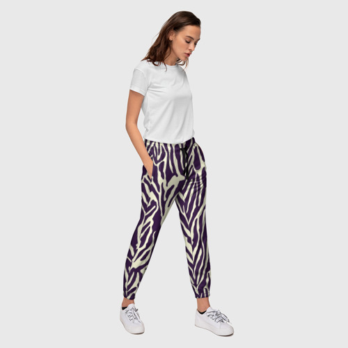 Женские брюки 3D с принтом Полоска зебры, вид сбоку #3