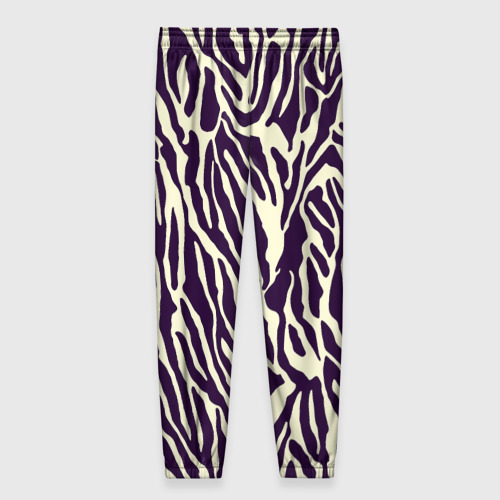 Женские брюки 3D с принтом Полоска зебры, вид сзади #1
