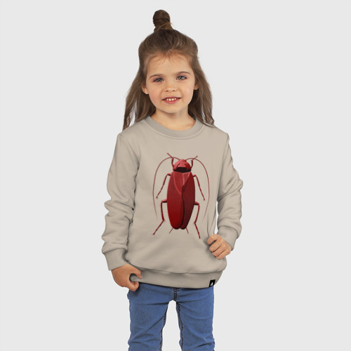 Детский свитшот хлопок Таракан прусак, цвет миндальный - фото 3