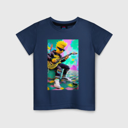 Детская футболка хлопок Барт Симпсон играет на гитаре