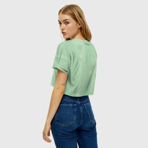 Женская футболка Crop-top 3D Текстура светло-зеленый, цвет 3D печать - фото 5