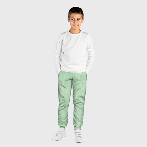 Детские брюки 3D Текстура светло-зеленый, цвет 3D печать - фото 4