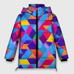 Женская зимняя куртка Oversize Геометрическая абстракция красок
