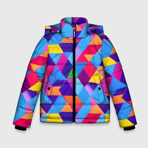Зимняя куртка для мальчиков 3D Геометрическая абстракция красок, цвет красный