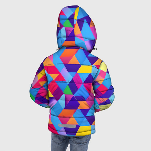 Зимняя куртка для мальчиков 3D Геометрическая абстракция красок, цвет красный - фото 4