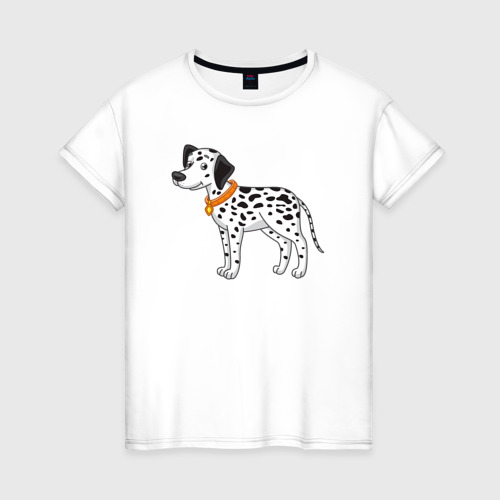 Женская футболка из хлопка с принтом Dalmatian, вид спереди №1