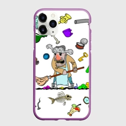 Чехол для iPhone 11 Pro матовый Дворничек с мусором