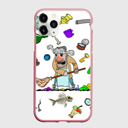 Чехол для iPhone 11 Pro Max матовый Дворничек с мусором
