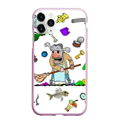 Чехол для iPhone 11 Pro Max матовый Дворничек с мусором