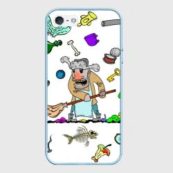 Чехол для iPhone 5/5S матовый Дворничек с мусором