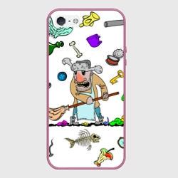 Чехол для iPhone 5/5S матовый Дворничек с мусором