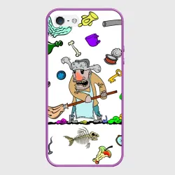 Чехол для iPhone 5/5S матовый Дворничек с мусором