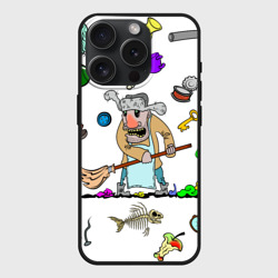 Чехол силиконовый для Apple iPhone 15 Pro Мax матовый Дворничек с мусором