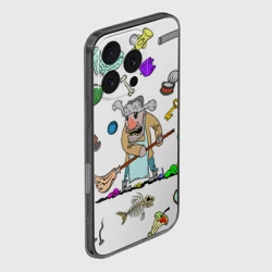 Чехол для iPhone 16 Pro силиконовый с защитой камеры Дворничек с мусором - фото 2