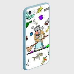Чехол для iPhone 5/5S матовый Дворничек с мусором - фото 2