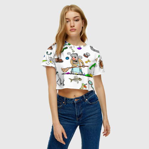 Женская футболка Crop-top 3D Дворничек, цвет 3D печать - фото 3