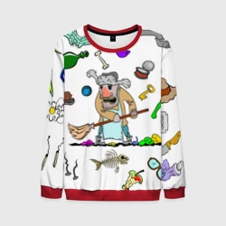 Мужской свитшот 3D Дворничек с мусором