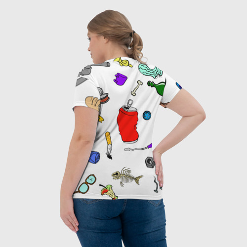 Женская футболка 3D с принтом Дворничек, вид сзади #2