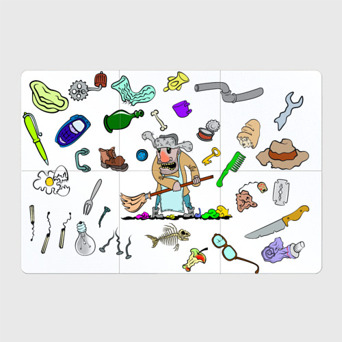 Магнитный плакат 3Х2 Дворничек с мусором