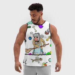 Мужская спортивная майка 3D Дворничек с мусором - фото 2