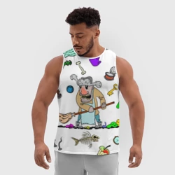 Мужская спортивная майка 3D Дворничек с мусором - фото 2